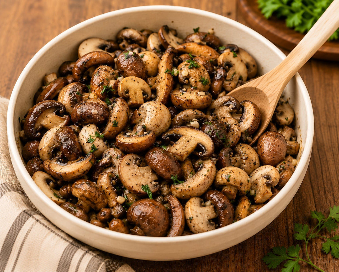Roasted Garlic Butter Mushrooms