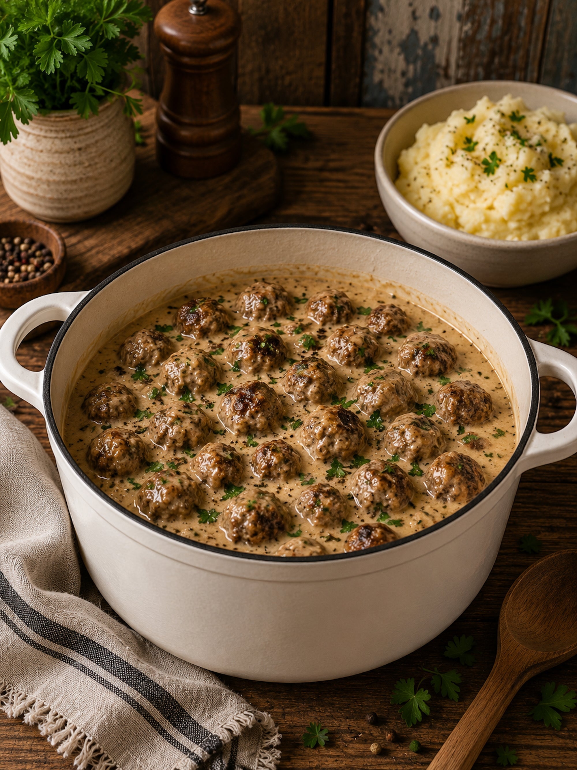 Swedish Meatballs with Mustard Cream Sauce