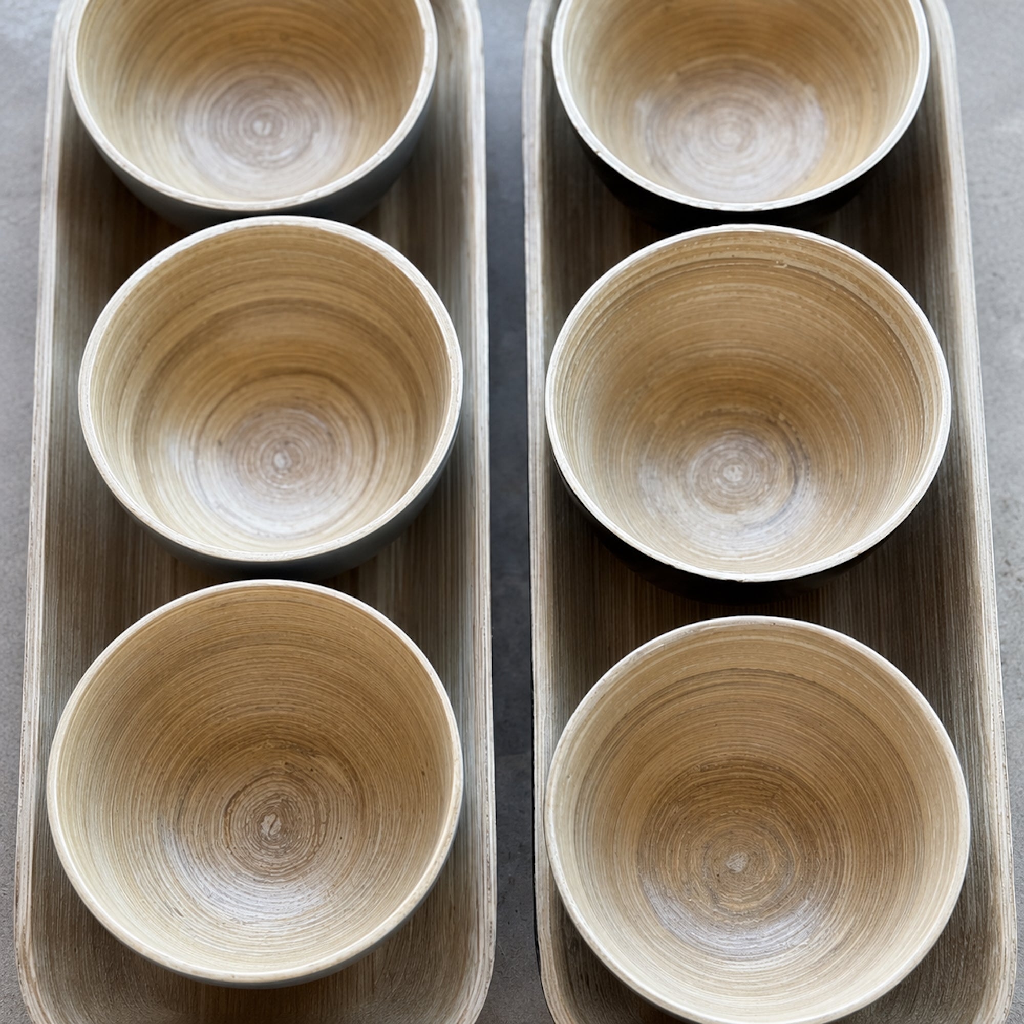 Simmer Down Cookware Spun Bamboo Set with Tray, 4-Piece