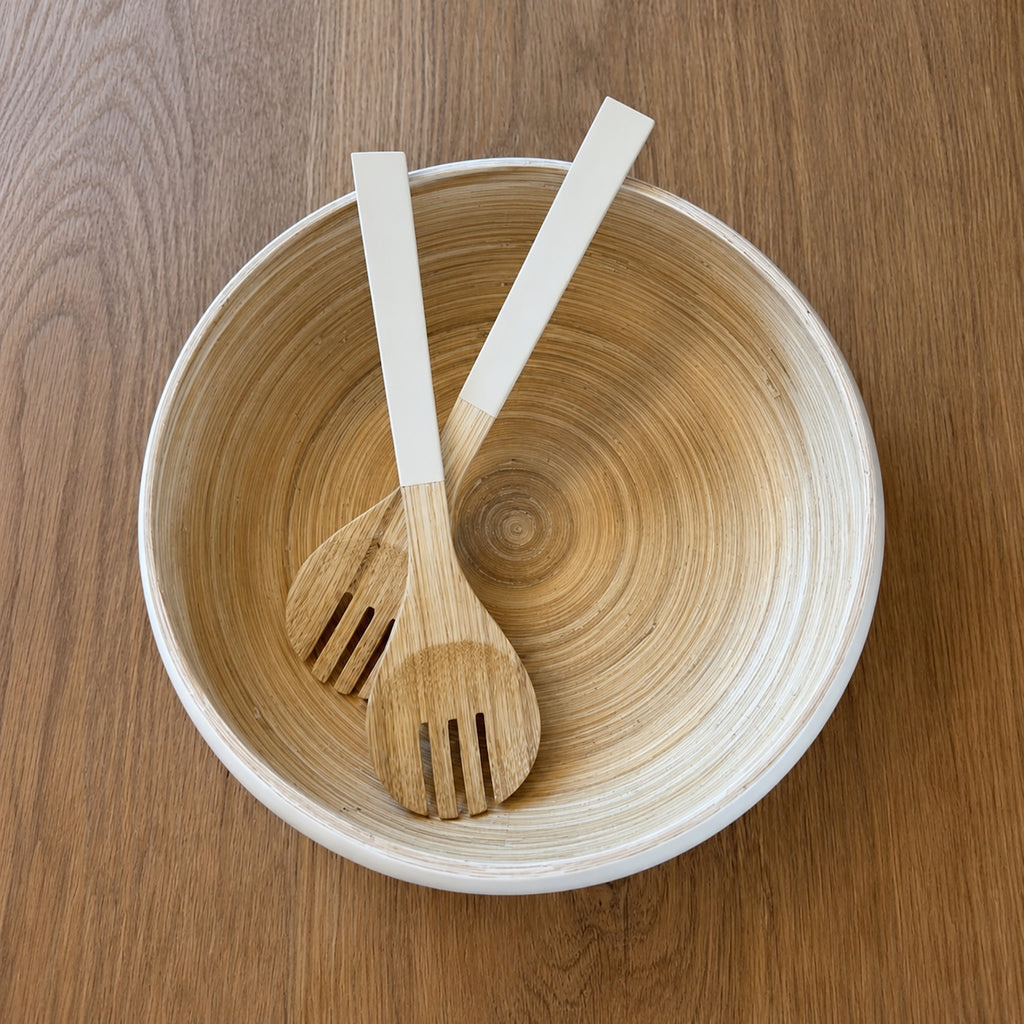 Simmer Down Cookware Salad Serving Bowl with Tongs, 11.8 inch