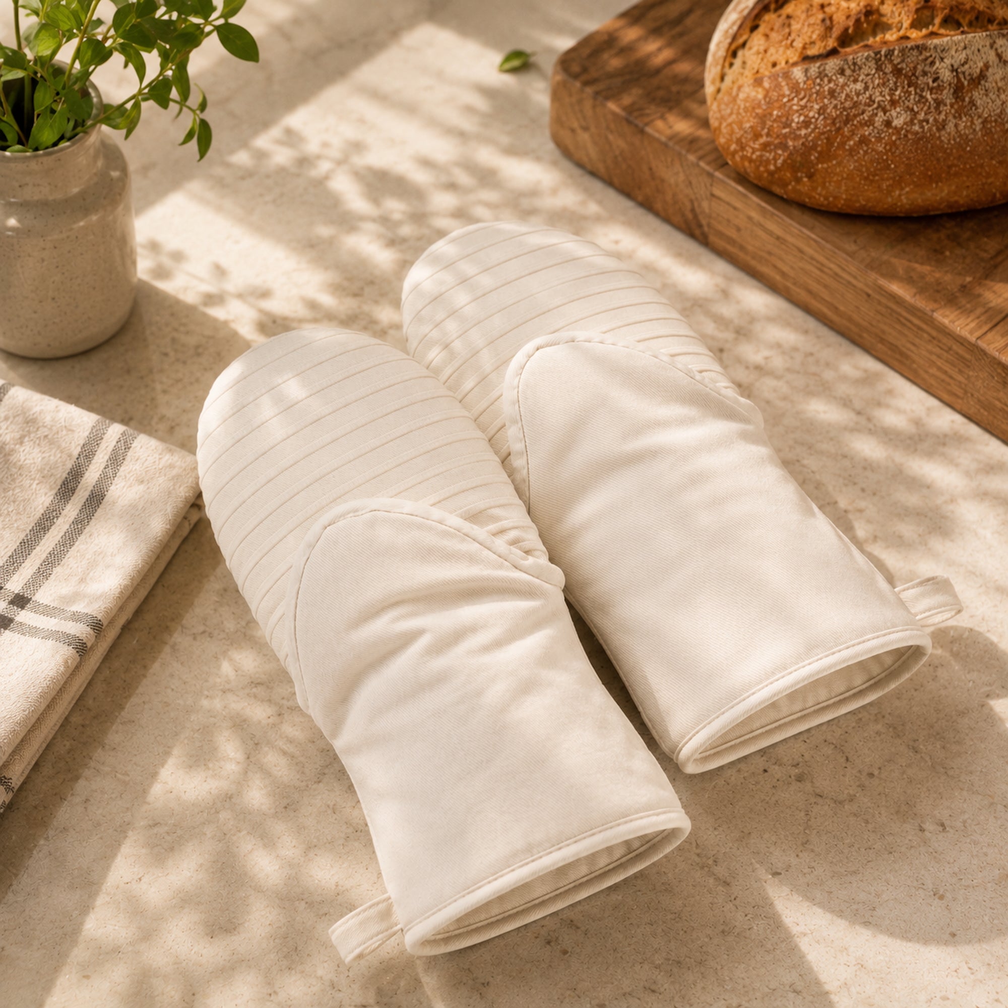 Simmer Down Cookware Oven Mitts, 8 inch, 2-Pack,  Cotton & Silicone